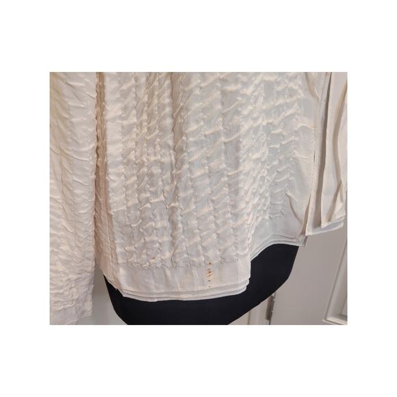 Eileen Fisher 100% Silk Quilted Open Front Jacket – Ivory – Medium – GUC - Picture 11 of 11